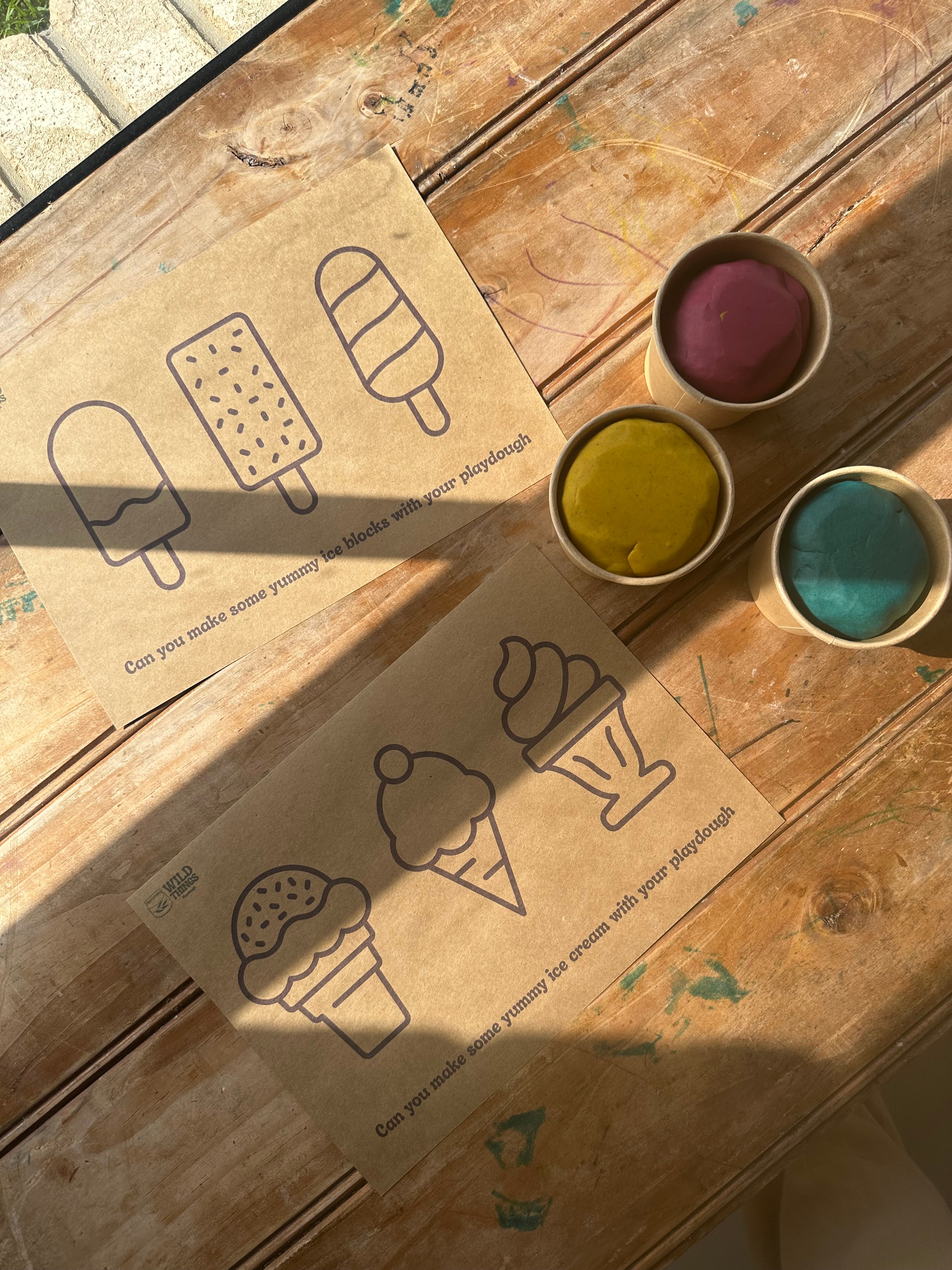 Ice Cream Playdough Sheets